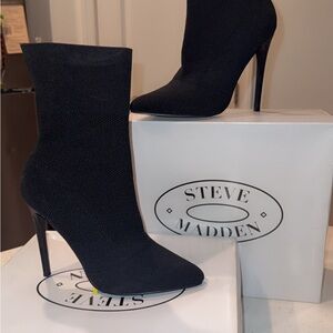 Steve Madden Black Knit Stiletto Boots